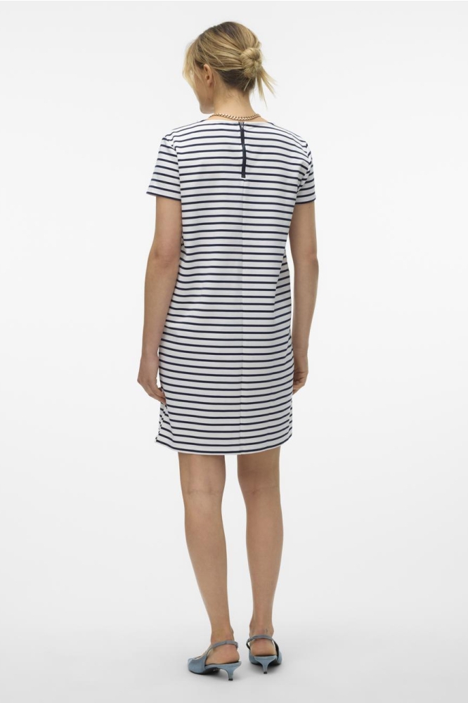 VMABBY SS SHORT ZIP DRESS JRS NOOS 10304718 SNOW WHITE/ NAVY BLAZER